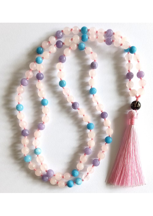 Pretty Pink Hand-Knotted Mala Beads