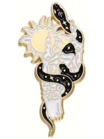 Skull Hand & Snake Enamel Pin 