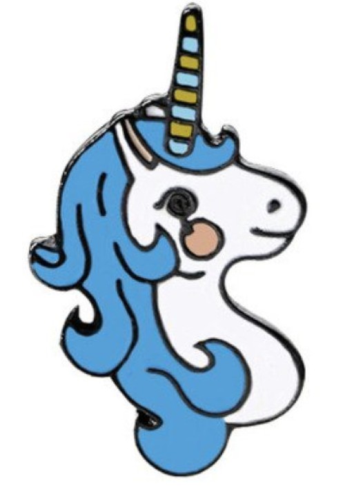 Blue Hair Unicorn Enamel Pin