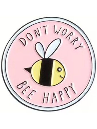 Bee Happy Enamel Pin