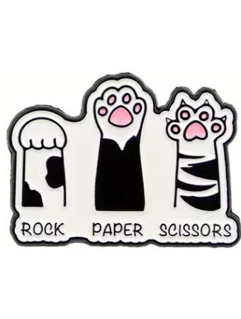 Rock, Paper, Scissors Enamel Pin