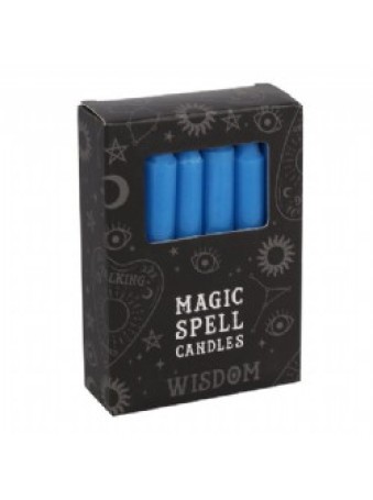 Pack of 12 Blue 'Wisdom' Magic Spell Candles
