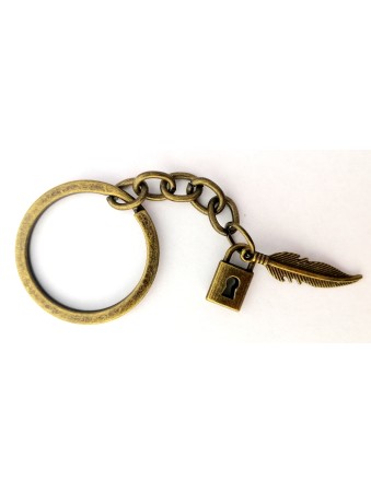 Lock & Feather Keychain