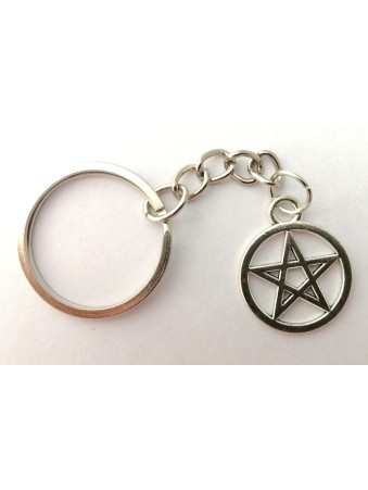 Silver Pentacle Keychain