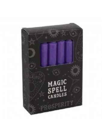 Pack of 12 Purple 'Prosperity' Spell Candles