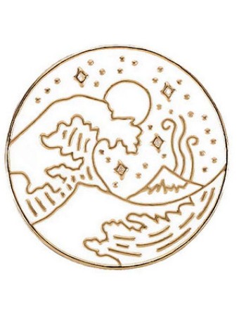 White Wave Enamel Pin