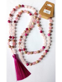 Rose Tassel Hand-Knotted Mala Beads